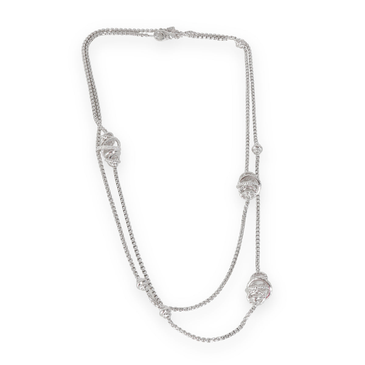 Crossover Fashion Necklace in  Sterling Silver 0.33 CTW