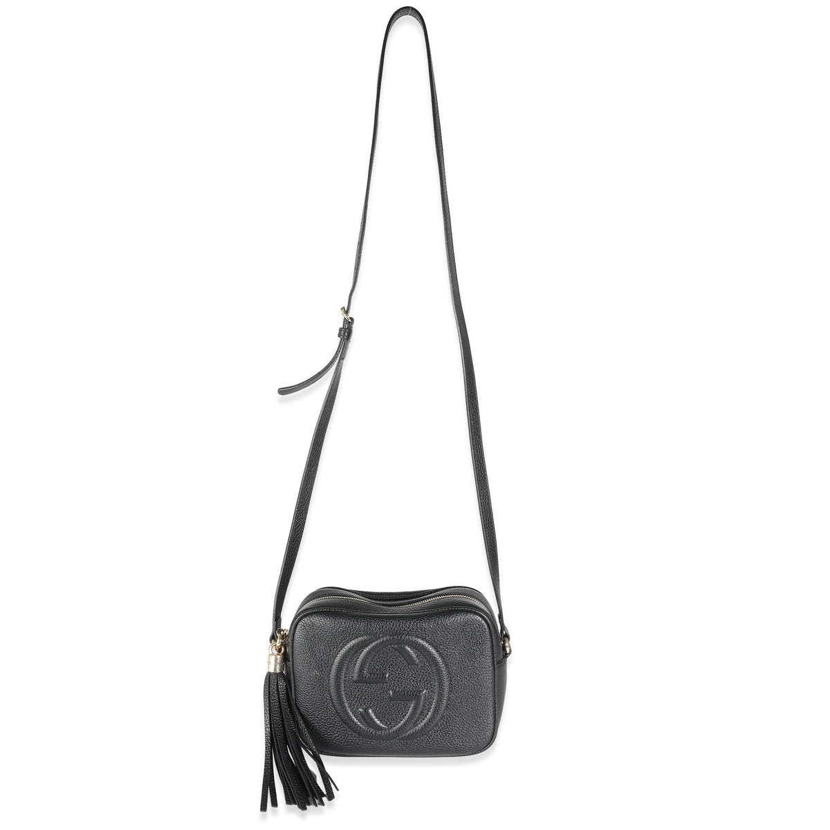 Black Pebbled Calfskin Soho Disco Bag