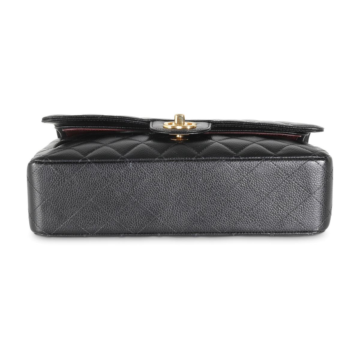 Black Quilted Caviar Medium Classic Double Flap Bag
