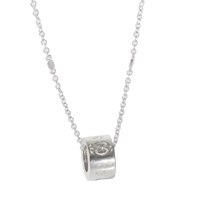 Icon White Enamel Blossom Necklace in 18k White Gold