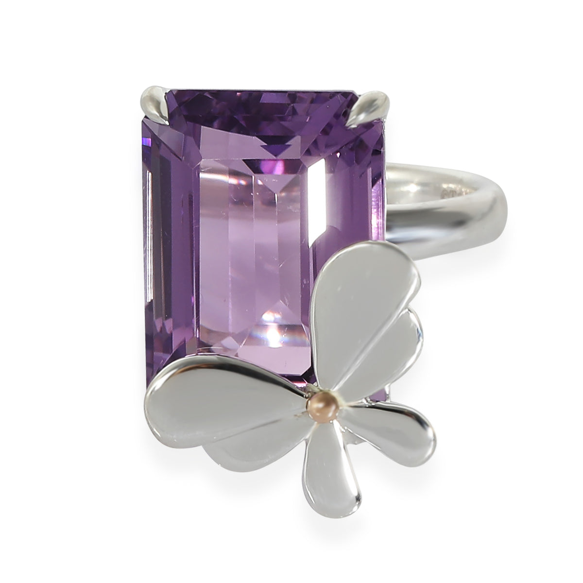 Love Bug Amethyst Ring in 18k Pink Gold/Sterling Silver