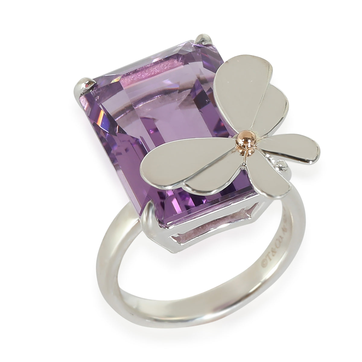 Love Bug Amethyst Ring in 18k Pink Gold/Sterling Silver