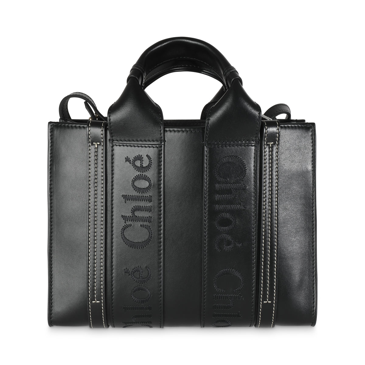 Chloe Black Smooth Calfskin Small Woody Tote