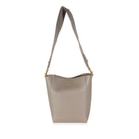 Taupe Soft Grained Calfskin Small Sangle Bucket