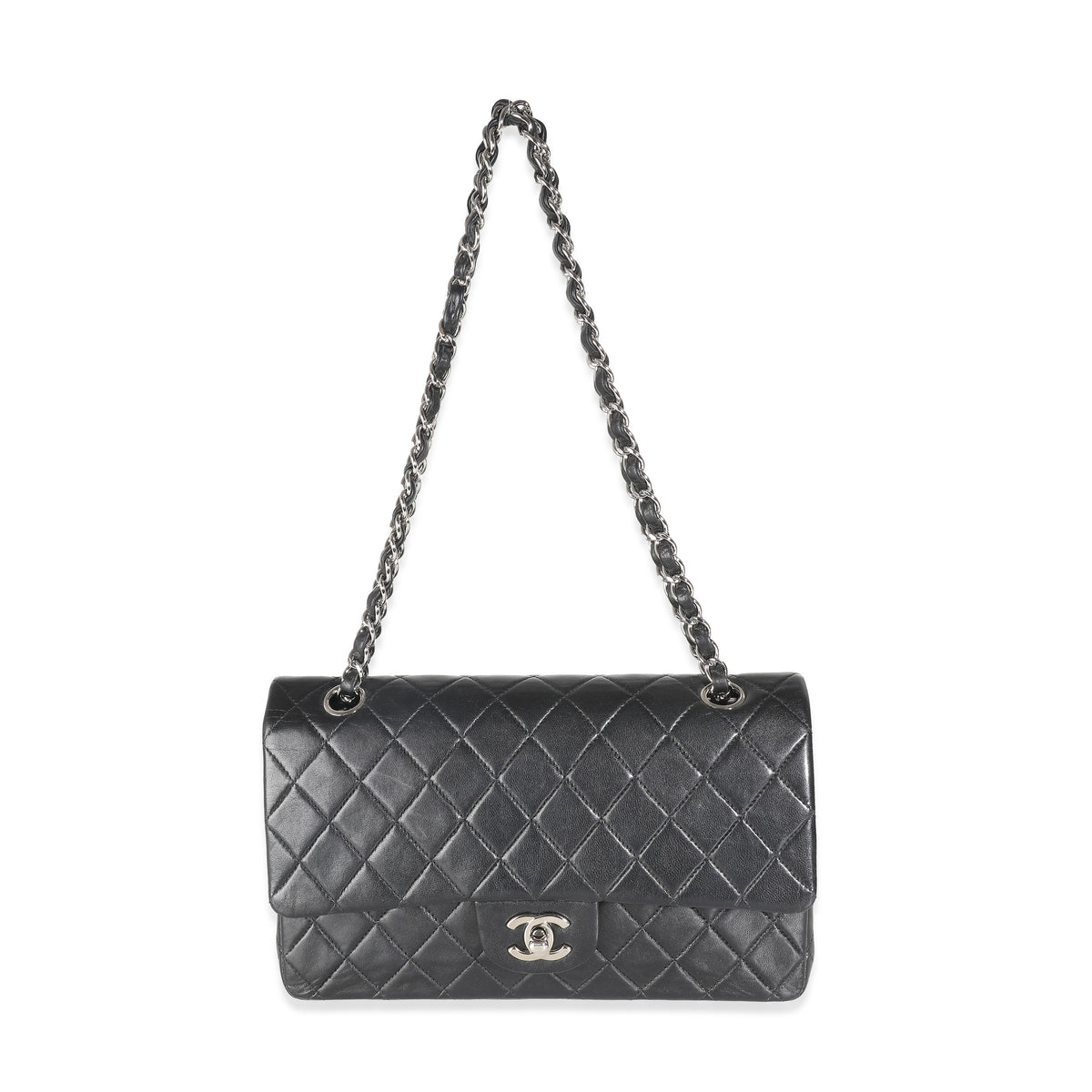 Black Quilted Lambskin Medium Classic Double Flap Bag