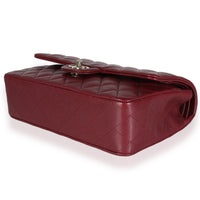 Burgundy Quilted Caviar Medium Classic Double Flap Bag