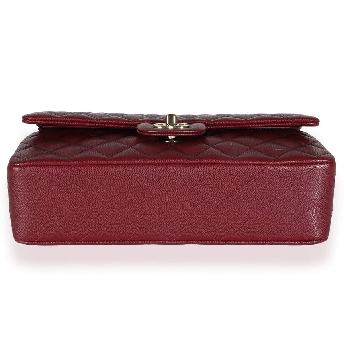 Burgundy Quilted Caviar Medium Classic Double Flap Bag