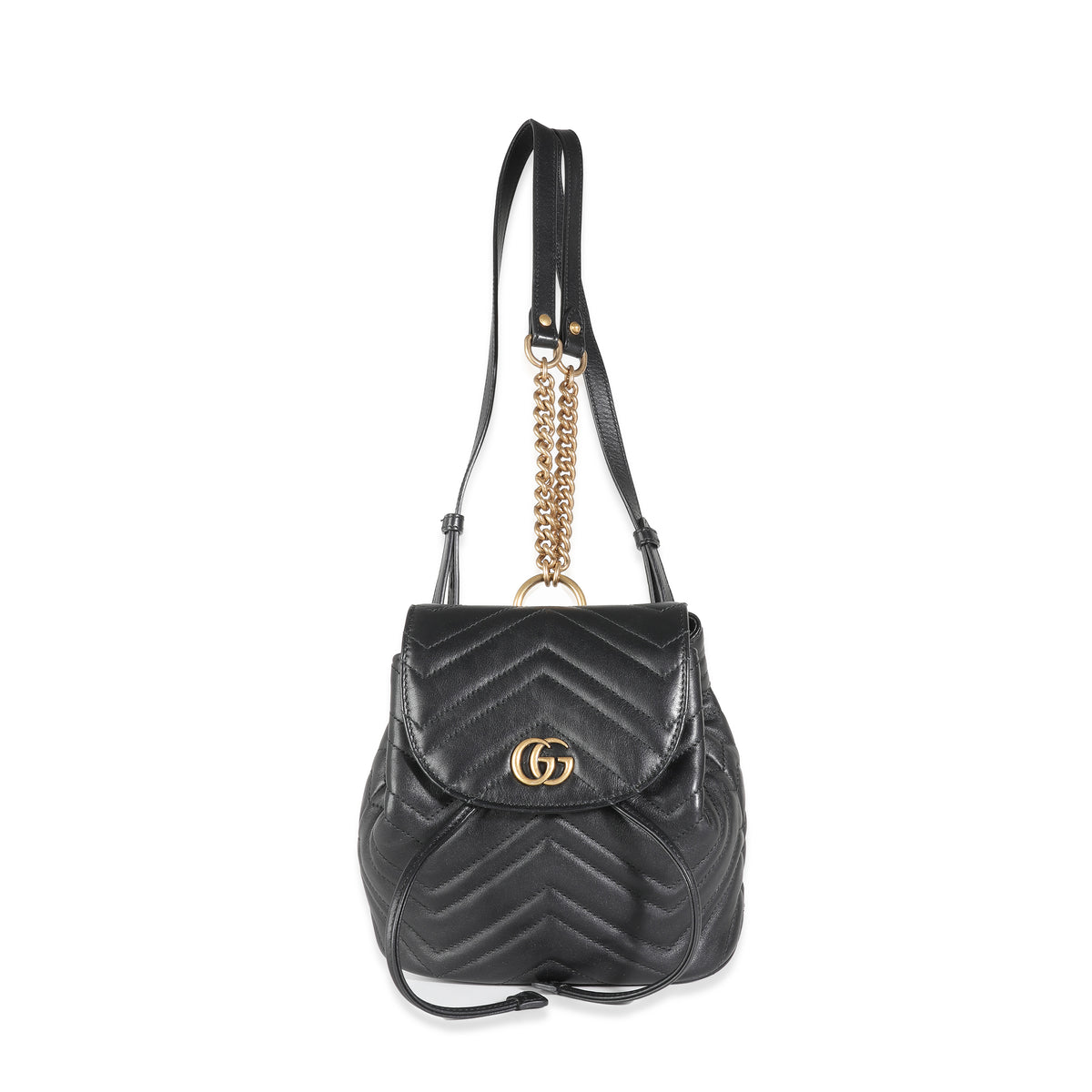 gg marmont matelassé mini backpack Gucci Black Matelasse Calfskin Mini GG Marmont Flap Backpack | myGemma | CH