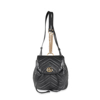 Black Matelasse Calfskin Mini GG Marmont Flap Backpack