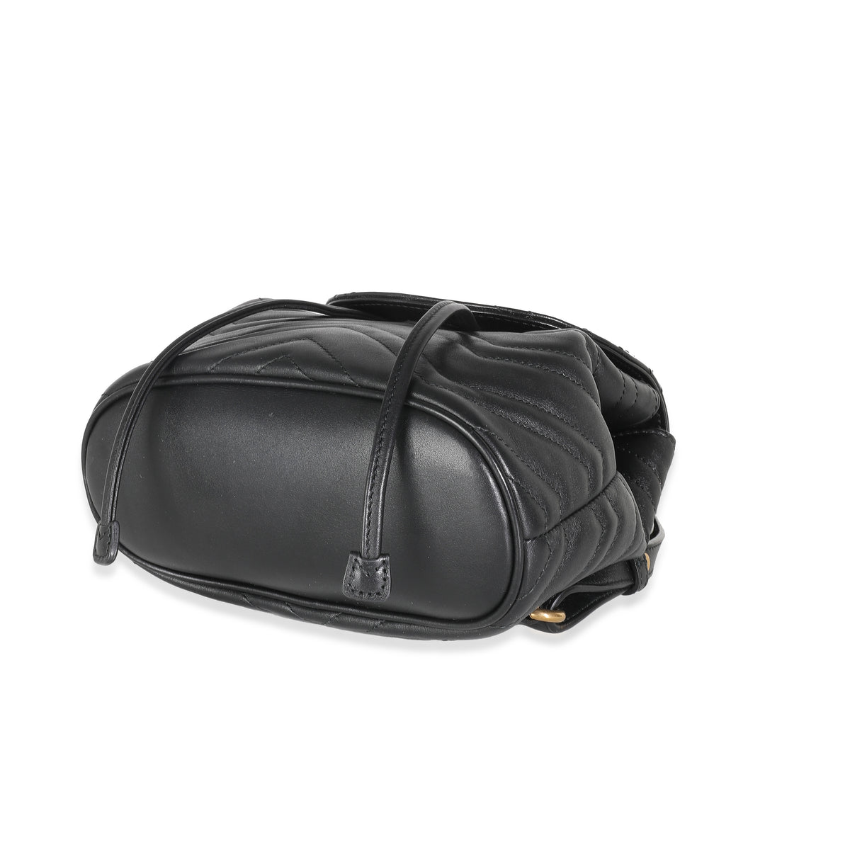 Gucci Black Matelasse Calfskin Mini GG Marmont Flap Backpack | myGemma