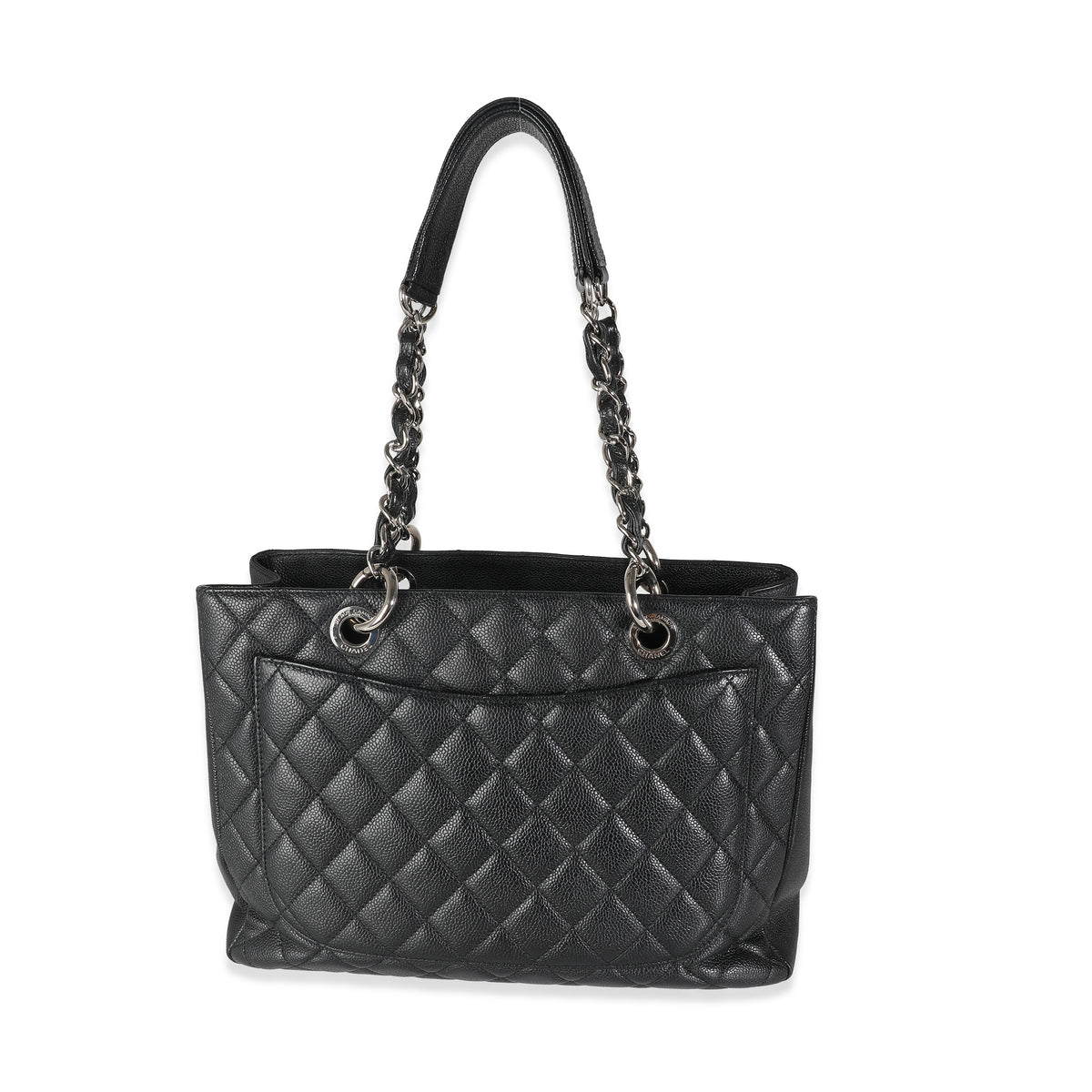 Black Quilted Caviar Grand Shopping Tote