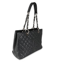 Black Quilted Caviar Grand Shopping Tote