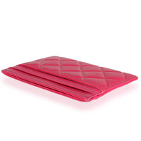 Pink Quilted Lambskin CC Diamond Stitch Card Case