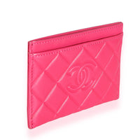 Pink Quilted Lambskin CC Diamond Stitch Card Case