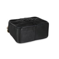 Black Quilted Satin Mini Tassel Camera Bag