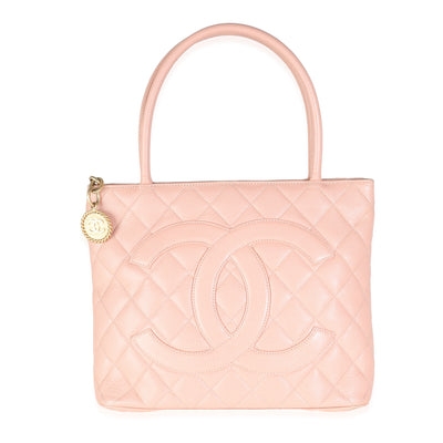 Pink Quilted Caviar Medallion Tote