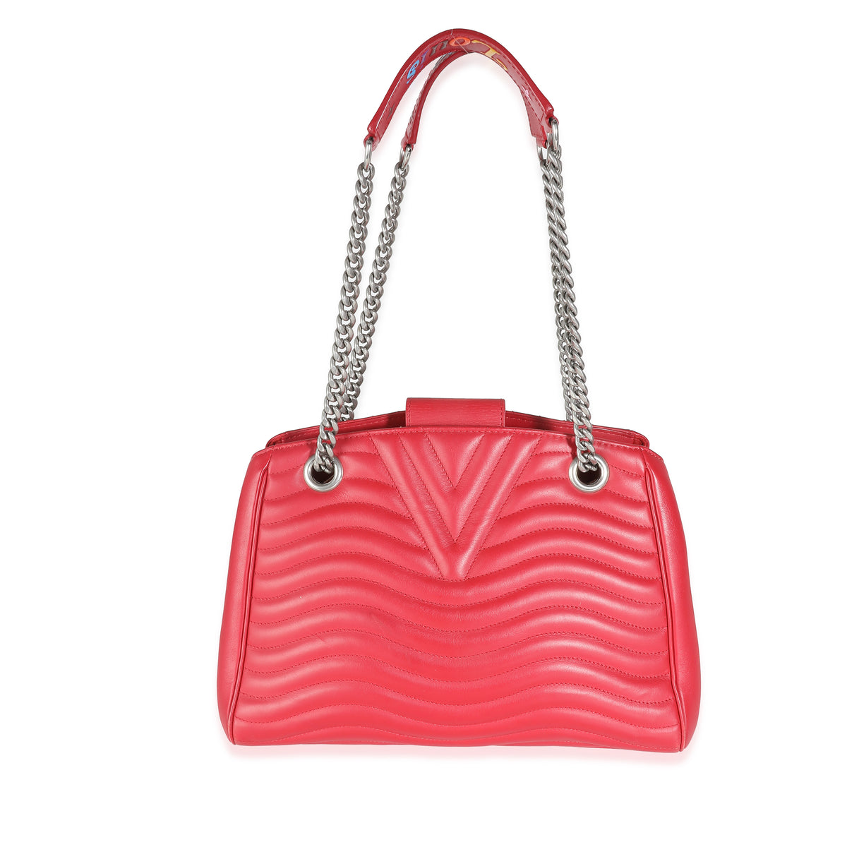Louis Vuitton Ecarlate Calfskin New Wave Chain Tote Handbag bv