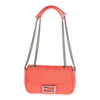 Fendi Tulipano Technical Fabric FF Midi Chain Baguette Bag Handbag av