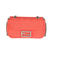 Fendi Tulipano Technical Fabric FF Midi Chain Baguette Bag Handbag fv