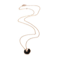 Amulette de Cartier Onyx Necklace in 18k Rose Gold 0.02 CTW