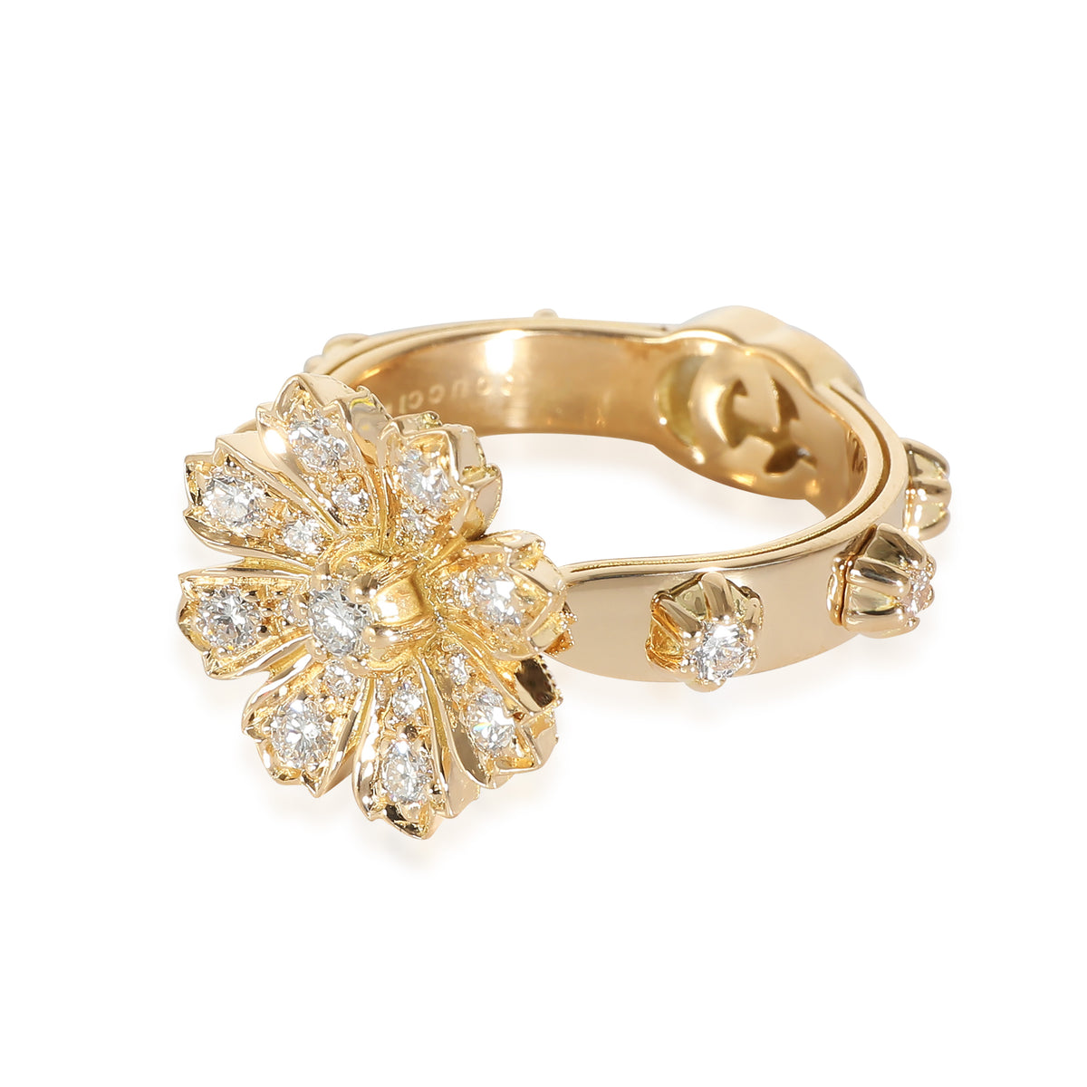 Flora Ring with Diamonds in 18k Yellow Gold 0.63 CTW