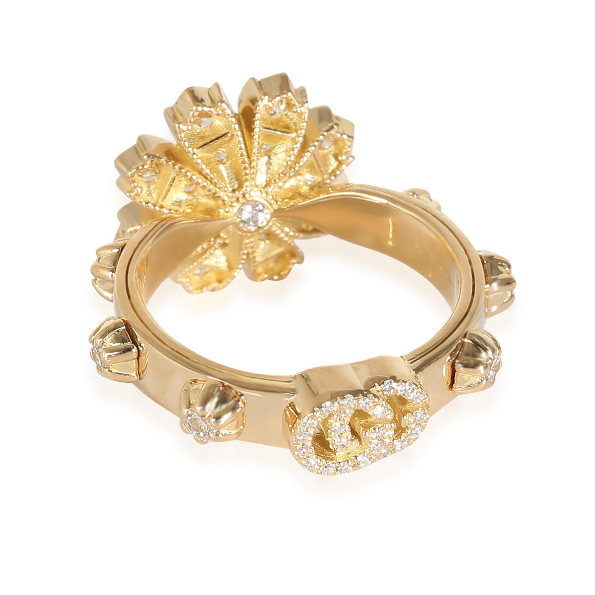 Flora Ring with Diamonds in 18k Yellow Gold 0.63 CTW