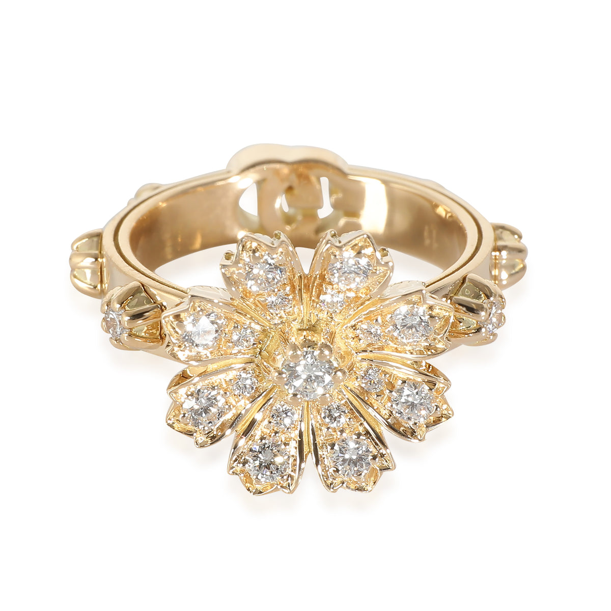 Flora Ring with Diamonds in 18k Yellow Gold 0.63 CTW