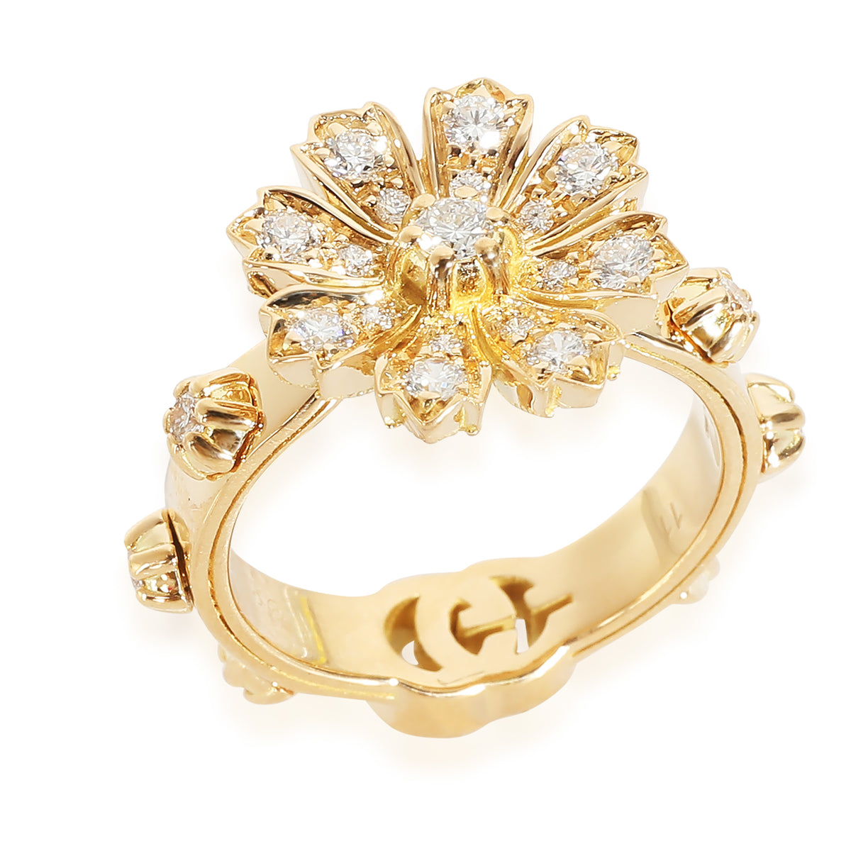 Flora Ring with Diamonds in 18k Yellow Gold 0.63 CTW