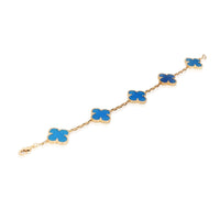 Vintage Alhambra Agate Bracelet in 18k Yellow Gold