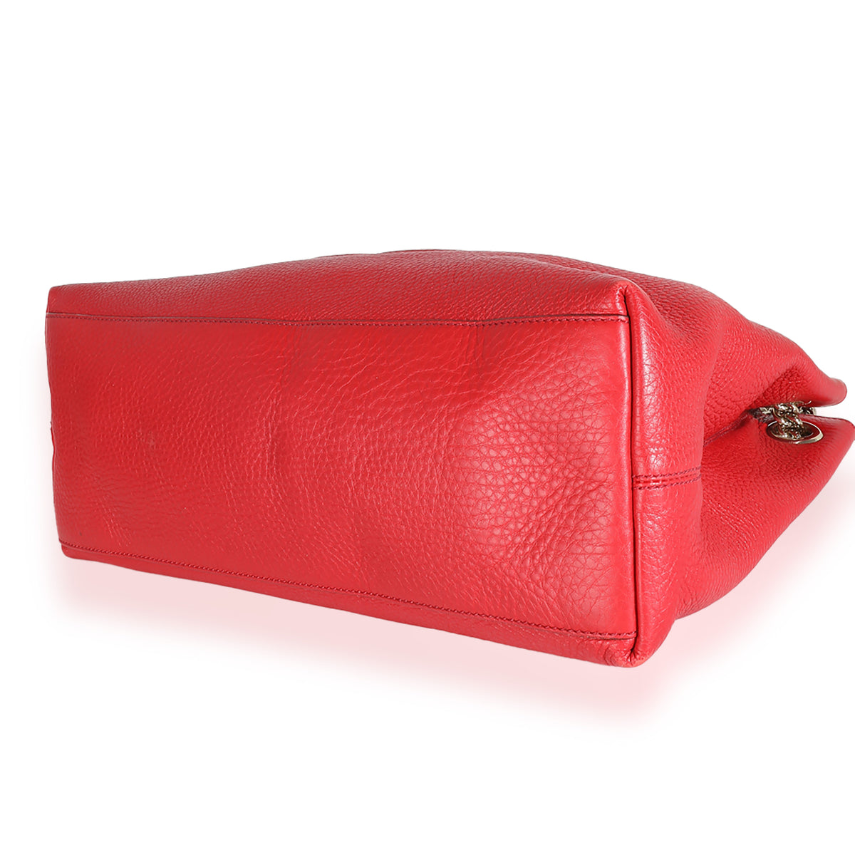 Red Pebbled Calfskin Soho Disco Chain Tote