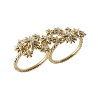 Starburst Two Finger Ring in 18k Yellow Gold 1/5 CTW