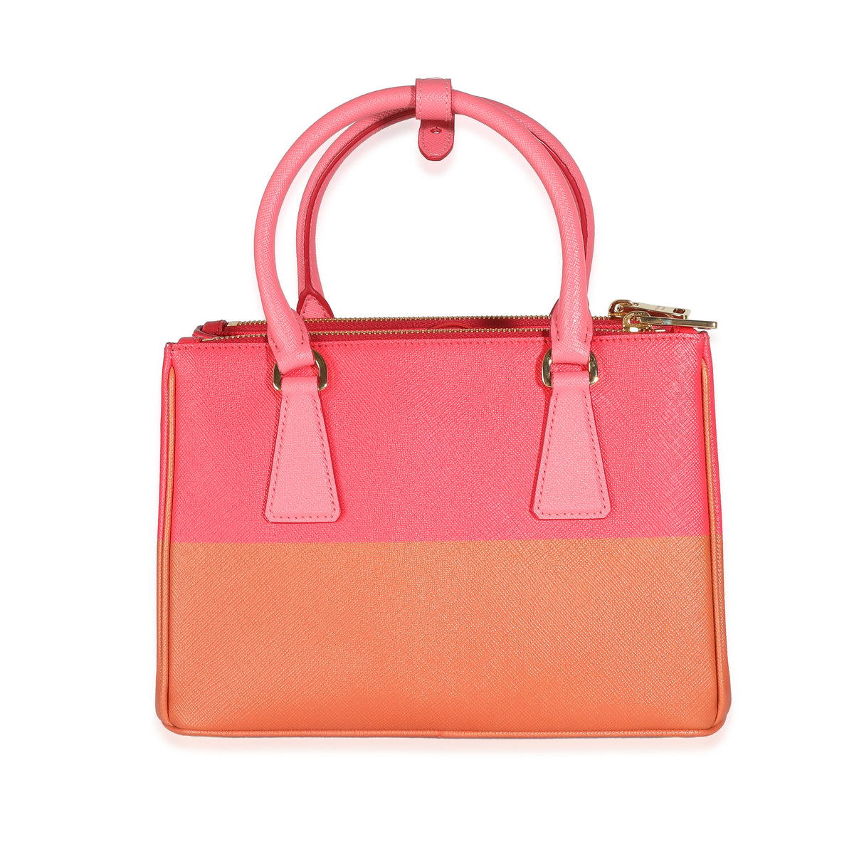 Copper Strawberry Saffiano Small Galleria Double Zip Tote