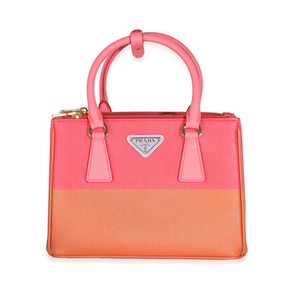 Copper Strawberry Saffiano Small Galleria Double Zip Tote