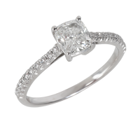 0.89 ct Cushion Modified Diamond Novo Engagement Ring
