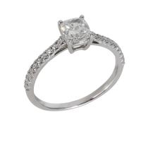 0.89 ct Cushion Modified Diamond Novo Engagement Ring