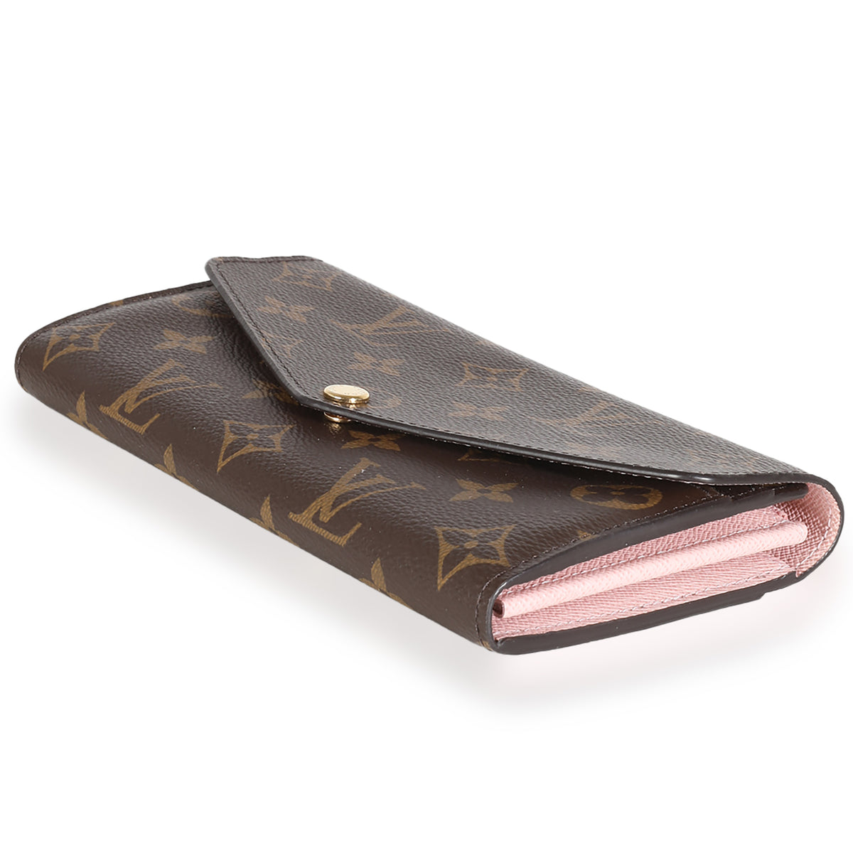 Rose Ballerine Monogram Canvas Sarah Wallet