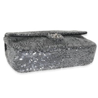 Silver Sequin Jumbo Single Flap Bag