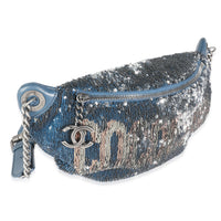 Blue Pink Sequin Coco Cuba Waist Belt Bag