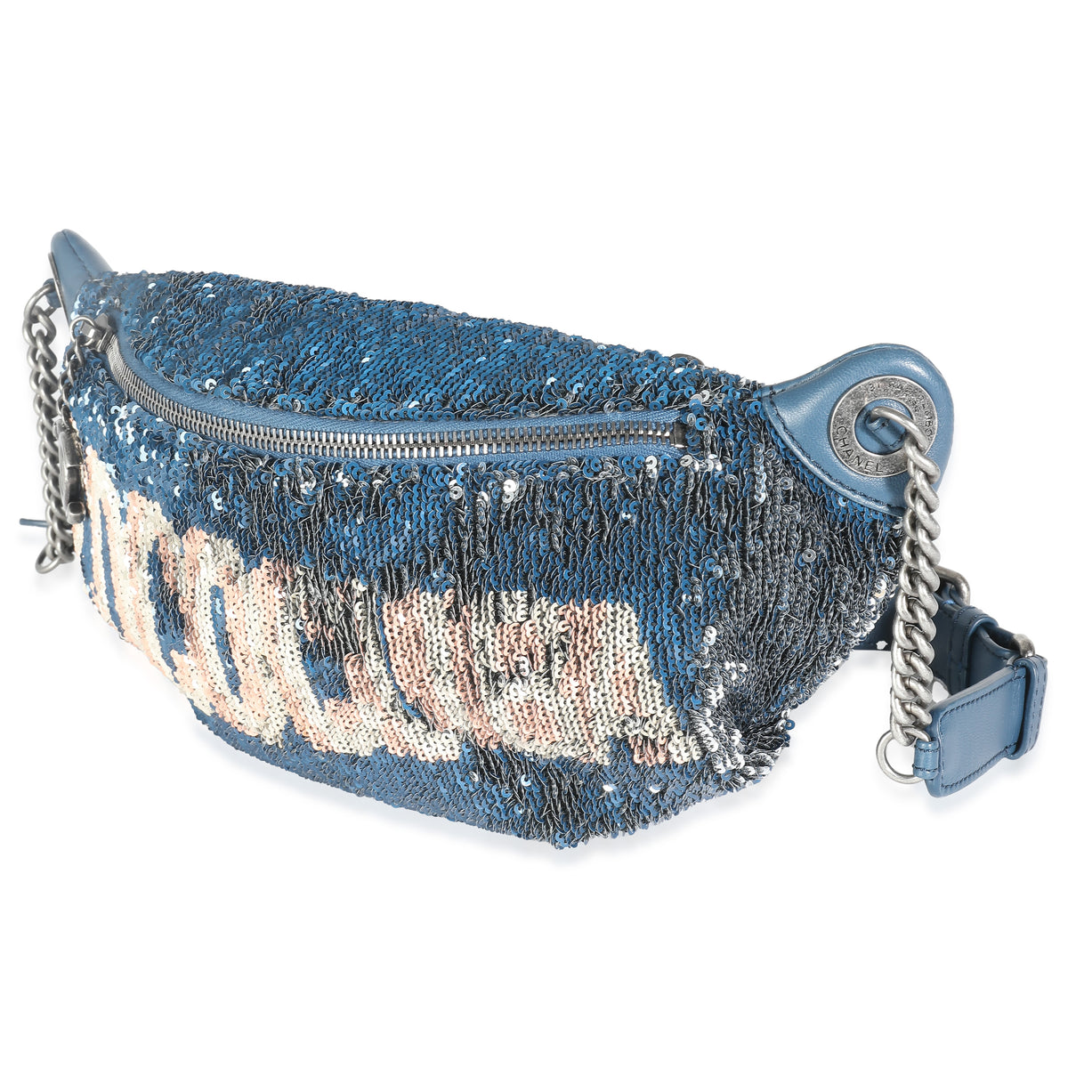 Blue Pink Sequin Coco Cuba Waist Belt Bag