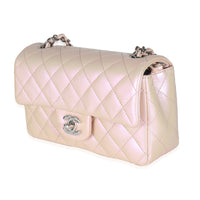 21K Pink Iridescent Quilted Lambskin Mini Rectangular Flap Bag