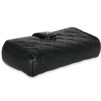 Black Quilted Caviar CC Phone Pouch