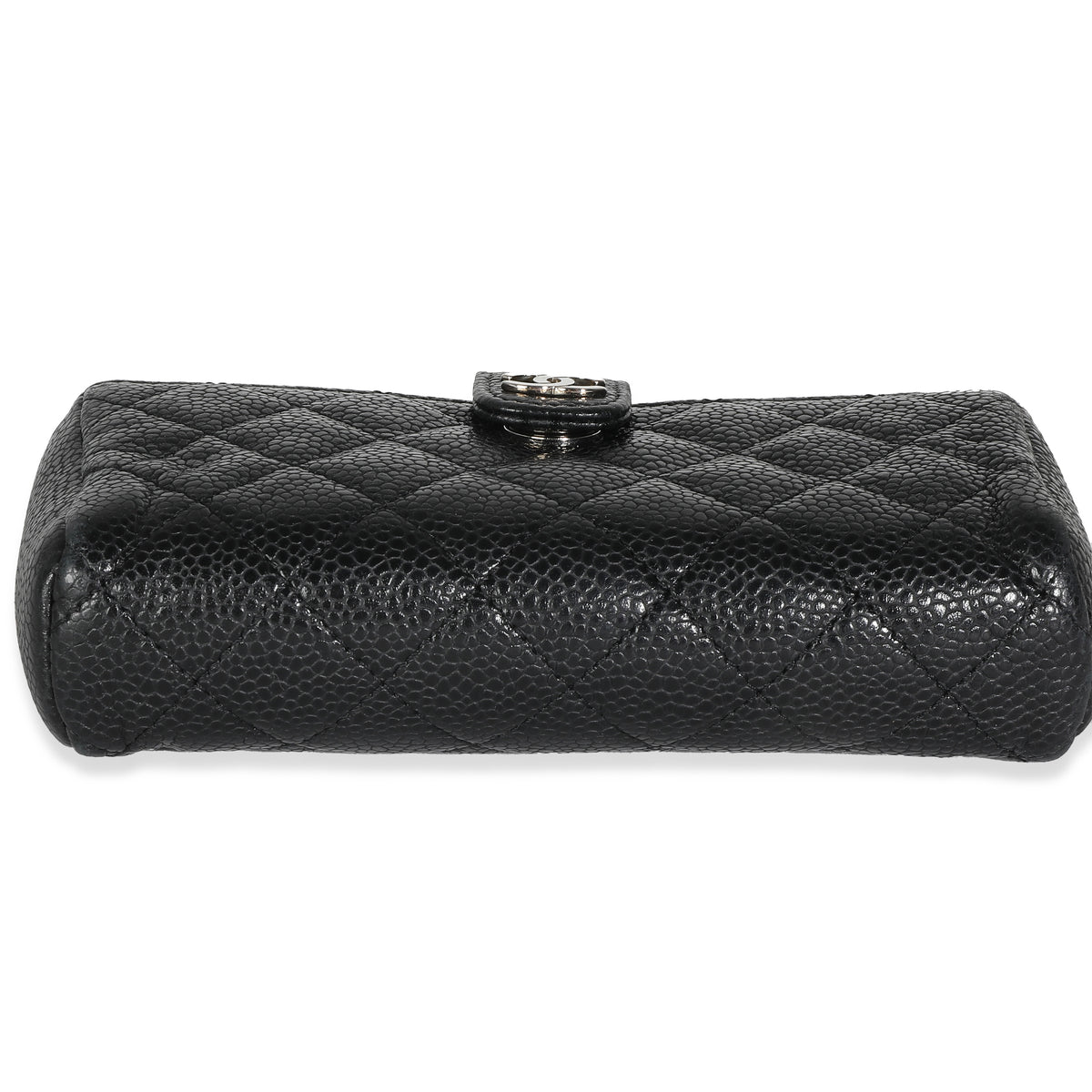 Black Quilted Caviar CC Phone Pouch