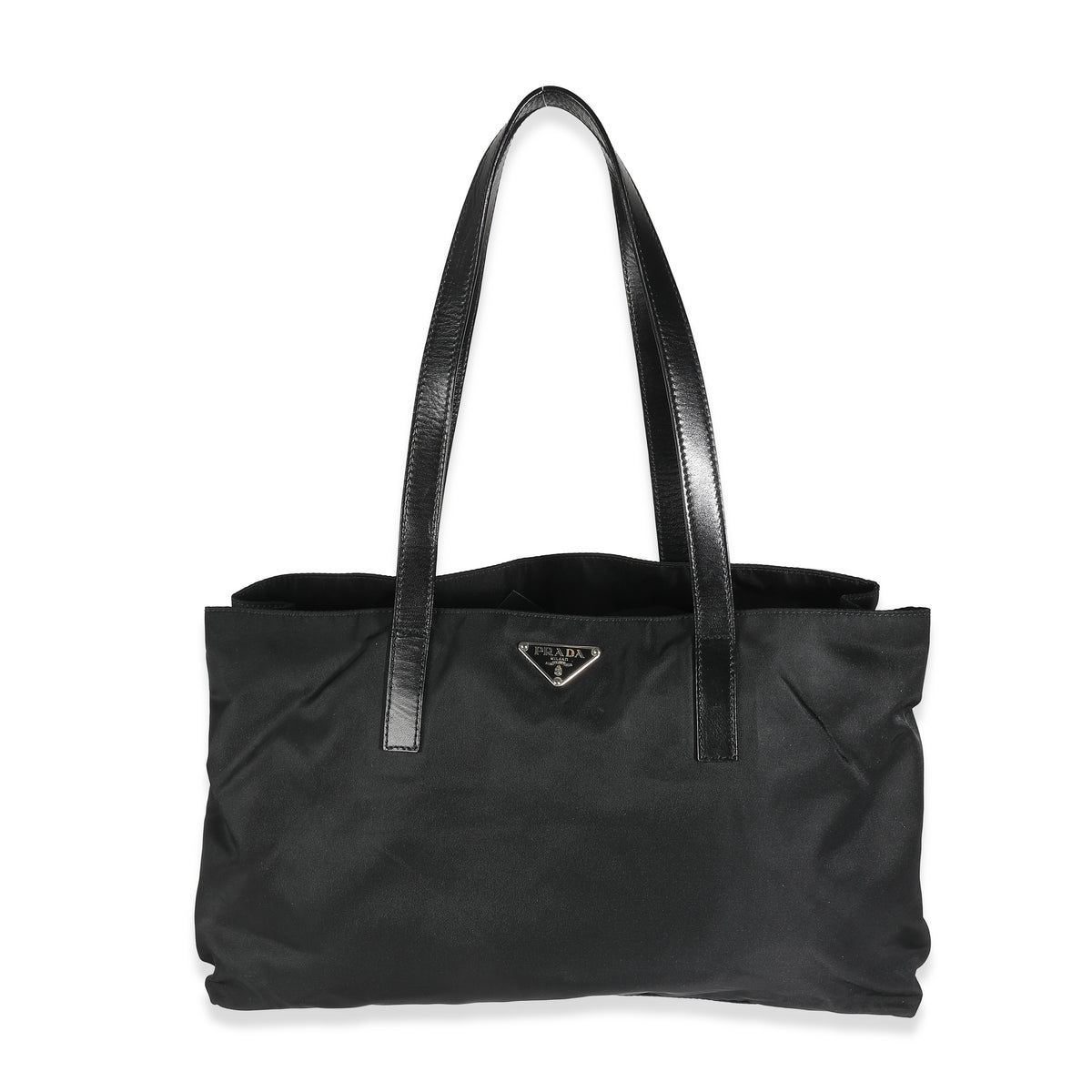 Black Nylon Logo Tote