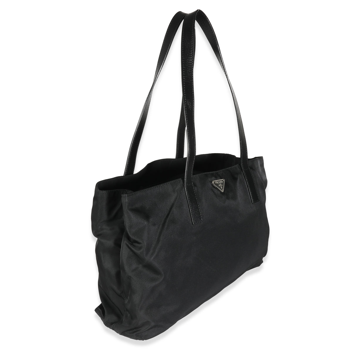 Black Nylon Logo Tote