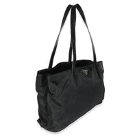 Black Nylon Logo Tote