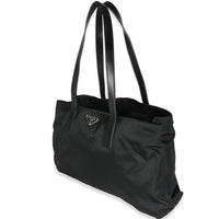 Black Nylon Logo Tote