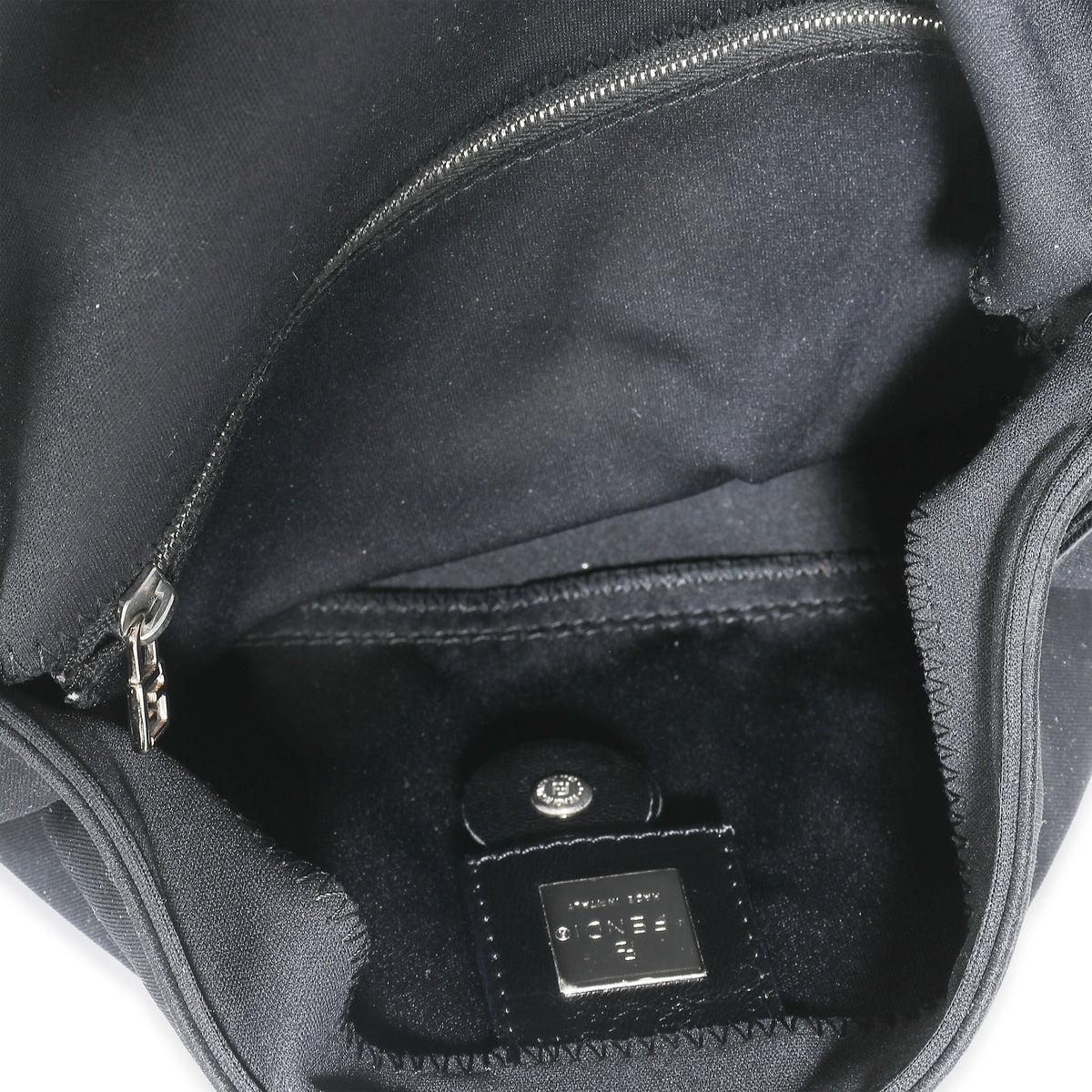 Black Neoprene Medium Baguette Bag