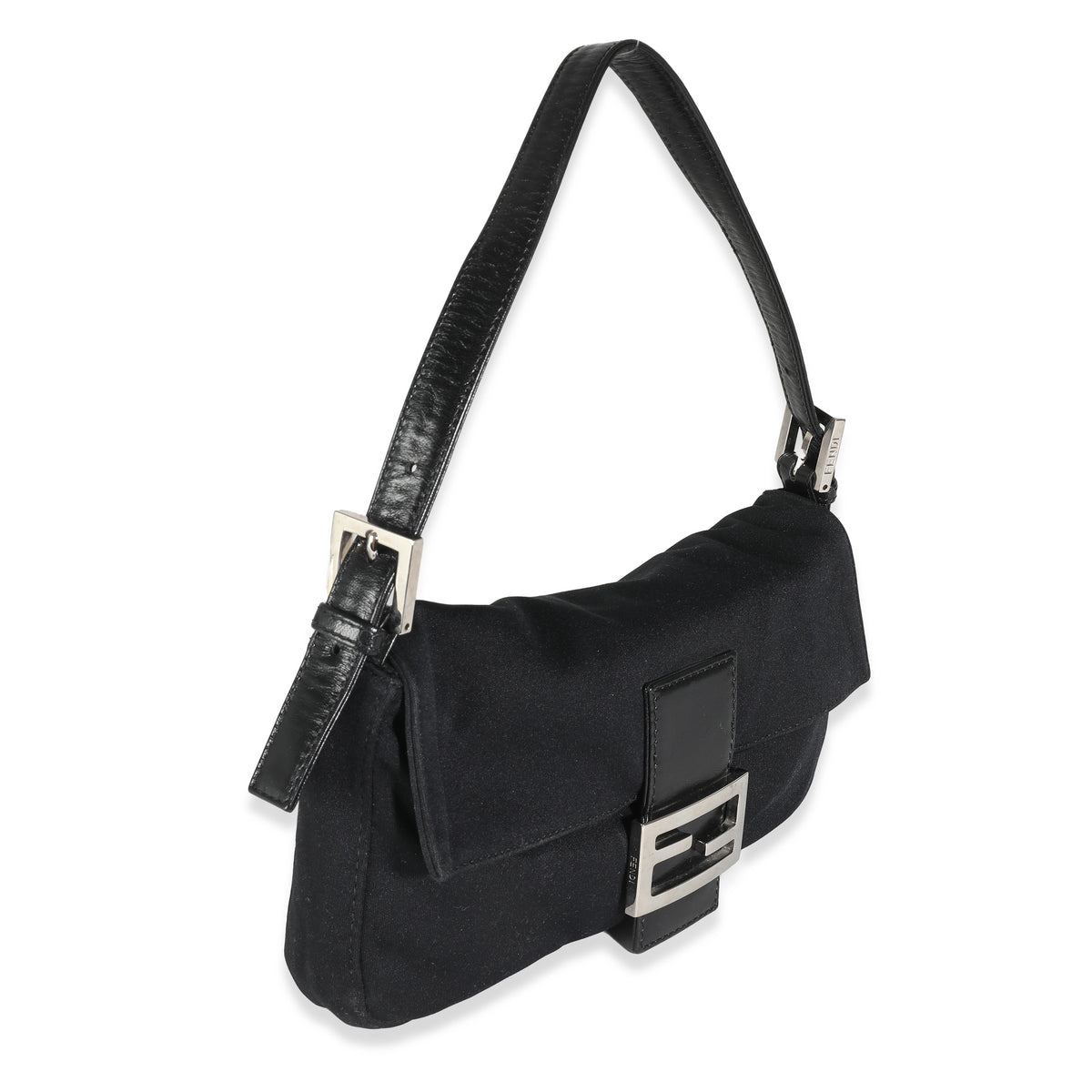 Black Neoprene Medium Baguette Bag