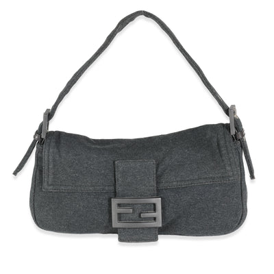 Grey Jersey Medium Baguette Bag