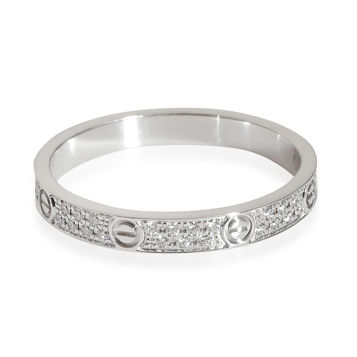 Love Wedding Pave Diamond Band, Small Model (White Gold)